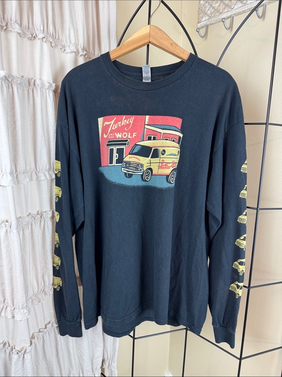 Other - Turkey and the Wolf Black Long Sleeve Tee with Yellow Van Graphic Size XL